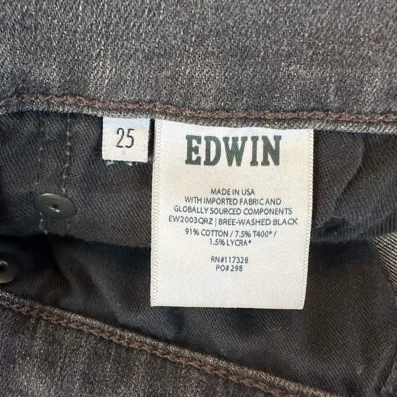 Edwin Bree High Waist Raw Hem Straight Leg Jeans 25 - Picture 9 of 9